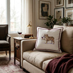 Red Wine Bulldog Throw Pillow - Hillcroft Home