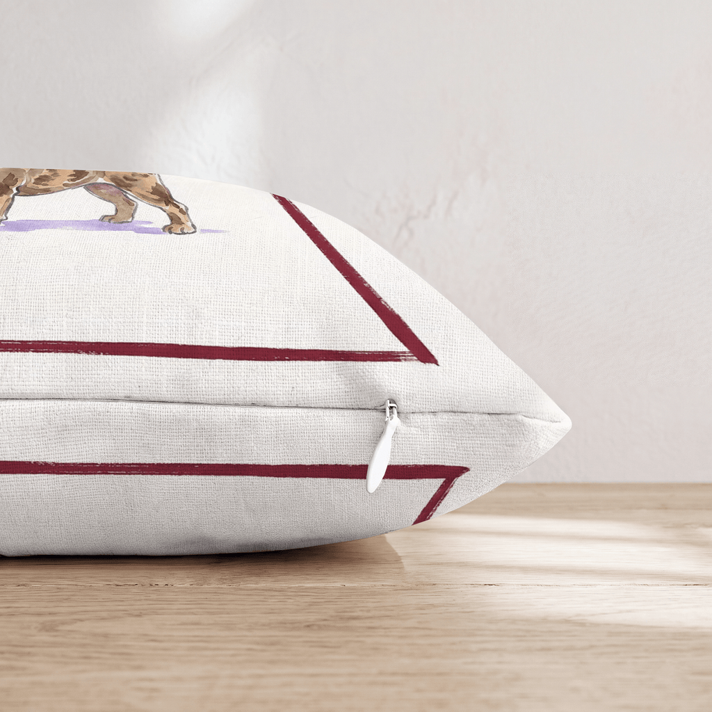 Red Wine Bulldog Throw Pillow - Hillcroft Home
