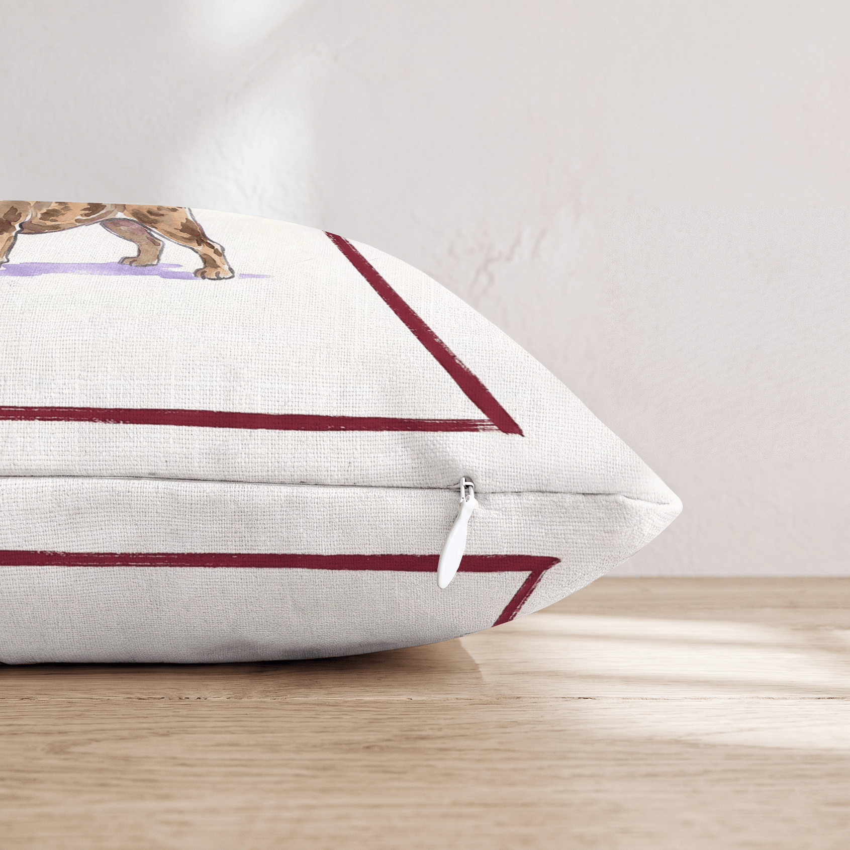 Red Wine Bulldog Throw Pillow - Hillcroft Home
