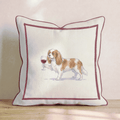 Red Wine Cavalier King Charles Spaniel Throw Pillow - Hillcroft Home