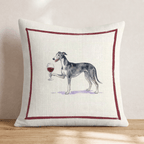 Red Wine Greyhound Throw Pillow - Hillcroft Home