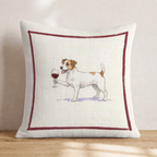 Red Wine Jack Russell Throw Pillow - Hillcroft Home