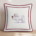 Red Wine Maltese Throw Pillow - Hillcroft Home