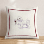 Red Wine Maltese Throw Pillow - Hillcroft Home
