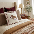 Red Wine Poodle Throw Pillow - Hillcroft Home