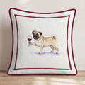 Red Wine Pug Throw Pillow - Hillcroft Home