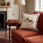 Red Wine Saint Bernard Throw Pillow - Hillcroft Home
