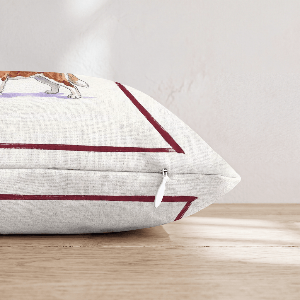 Red Wine Saint Bernard Throw Pillow - Hillcroft Home