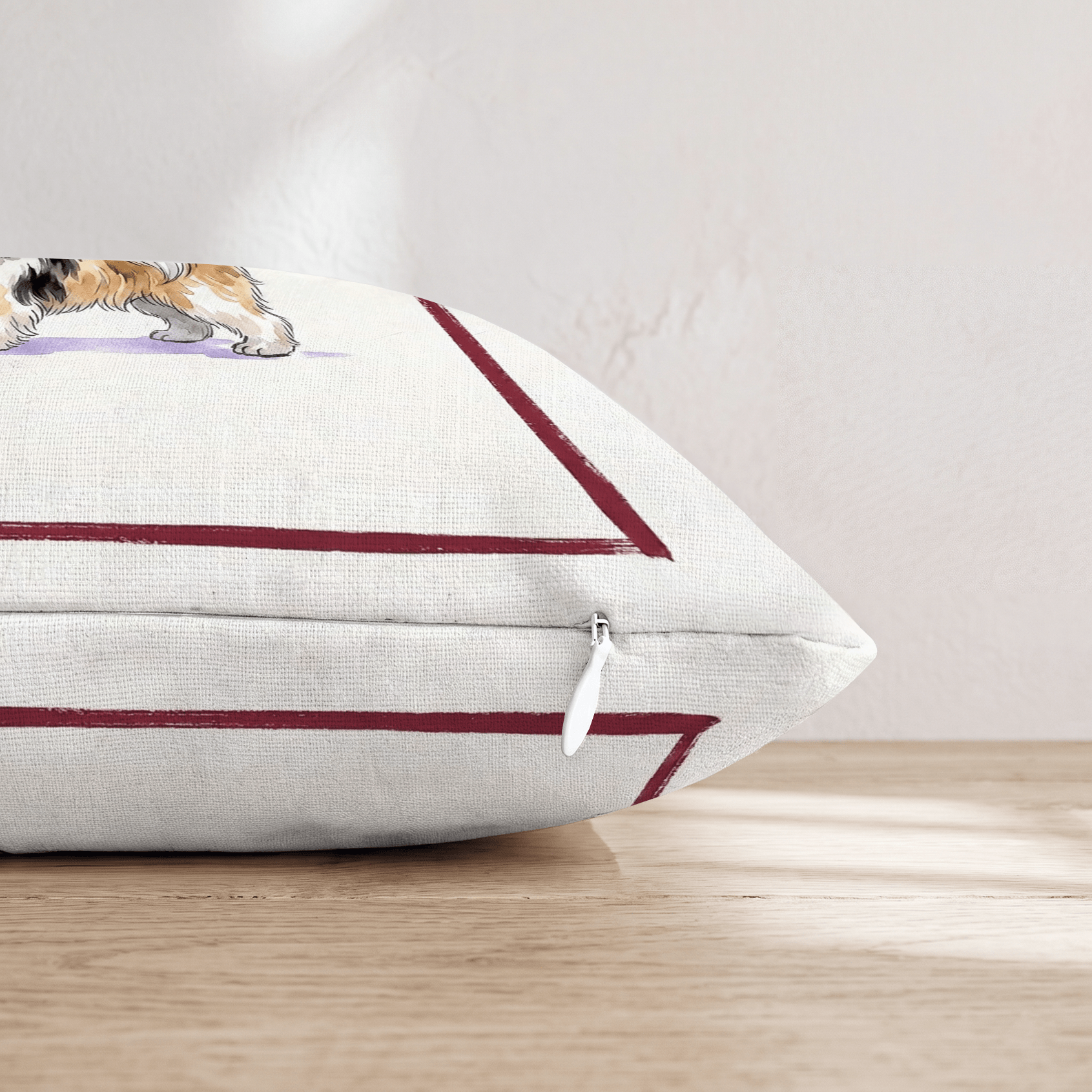 Red Wine Shih Tzu Throw Pillow - Hillcroft Home