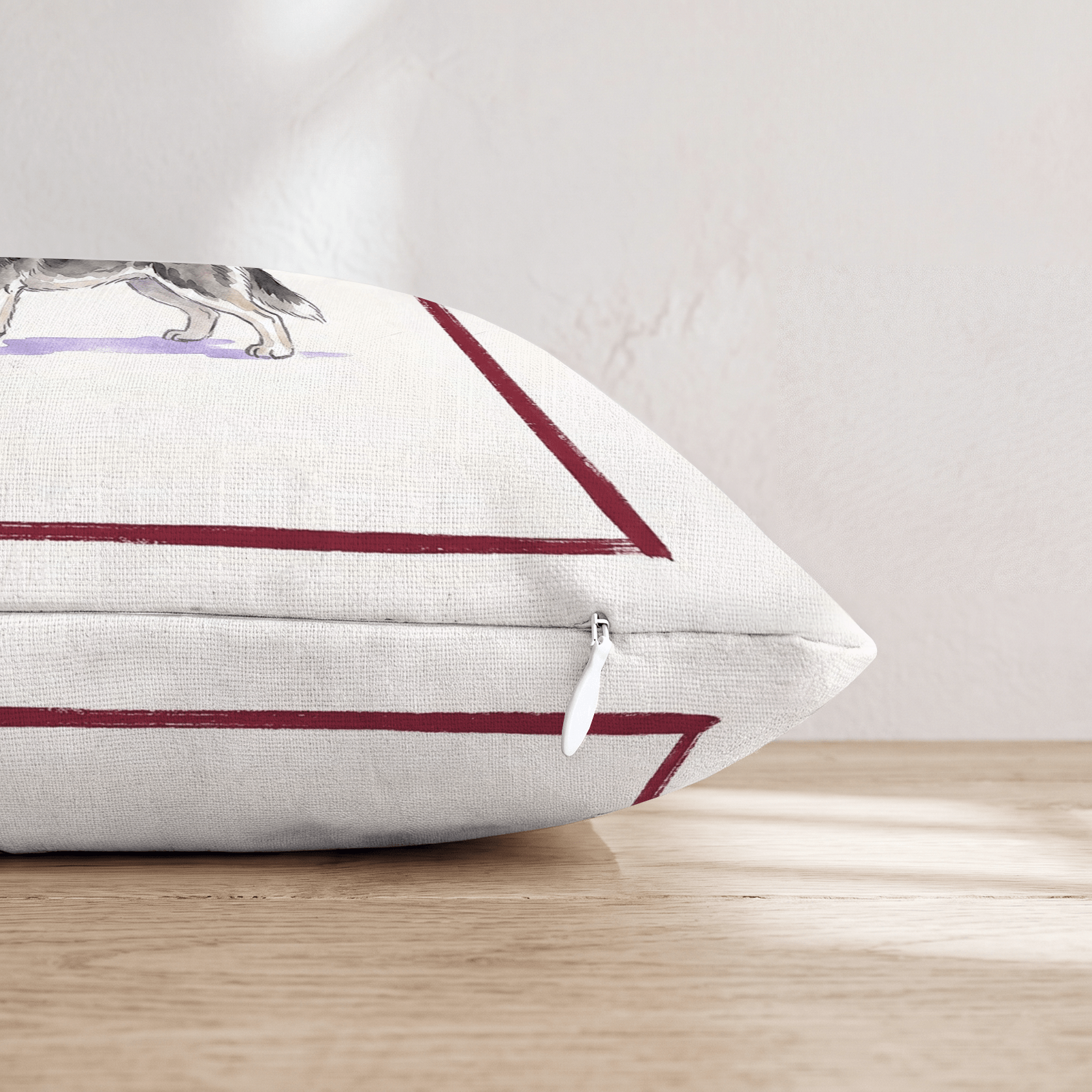 Red Wine Siberian Husky Throw Pillow - Hillcroft Home