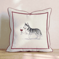 Red Wine Siberian Husky Throw Pillow - Hillcroft Home