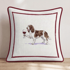 Red Wine Springer Spaniel Throw Pillow - Hillcroft Home