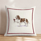 Red Wine Springer Spaniel Throw Pillow - Hillcroft Home