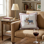 Red Wine Yorkshire Terrier Throw Pillow - Hillcroft Home