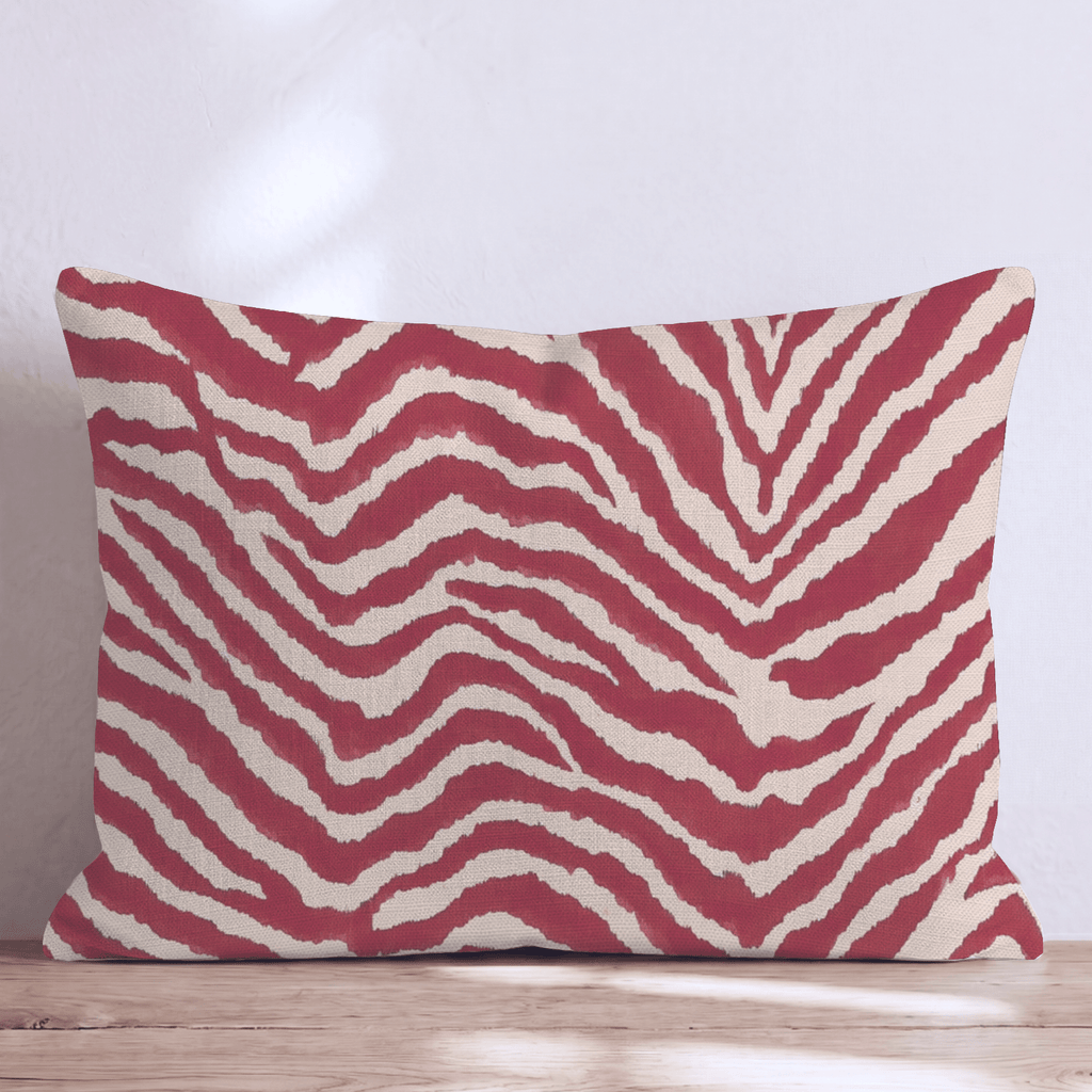 Red Zebra Throw Pillow - Hillcroft Home