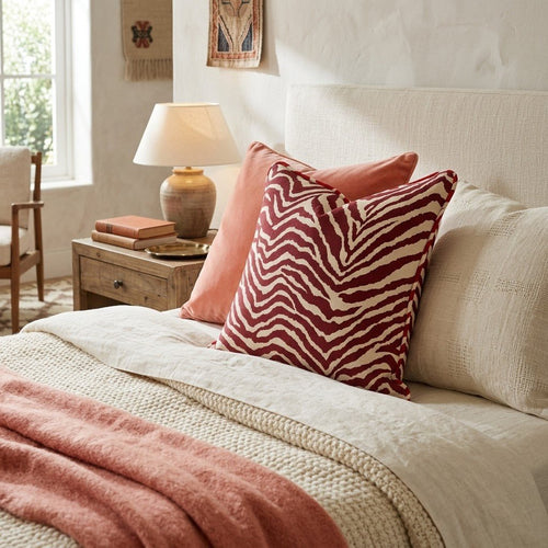 Red Zebra Throw Pillow - Hillcroft Home