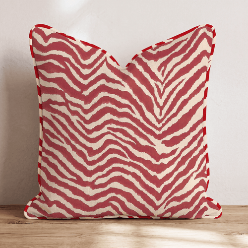 Red Zebra Throw Pillow - Hillcroft Home