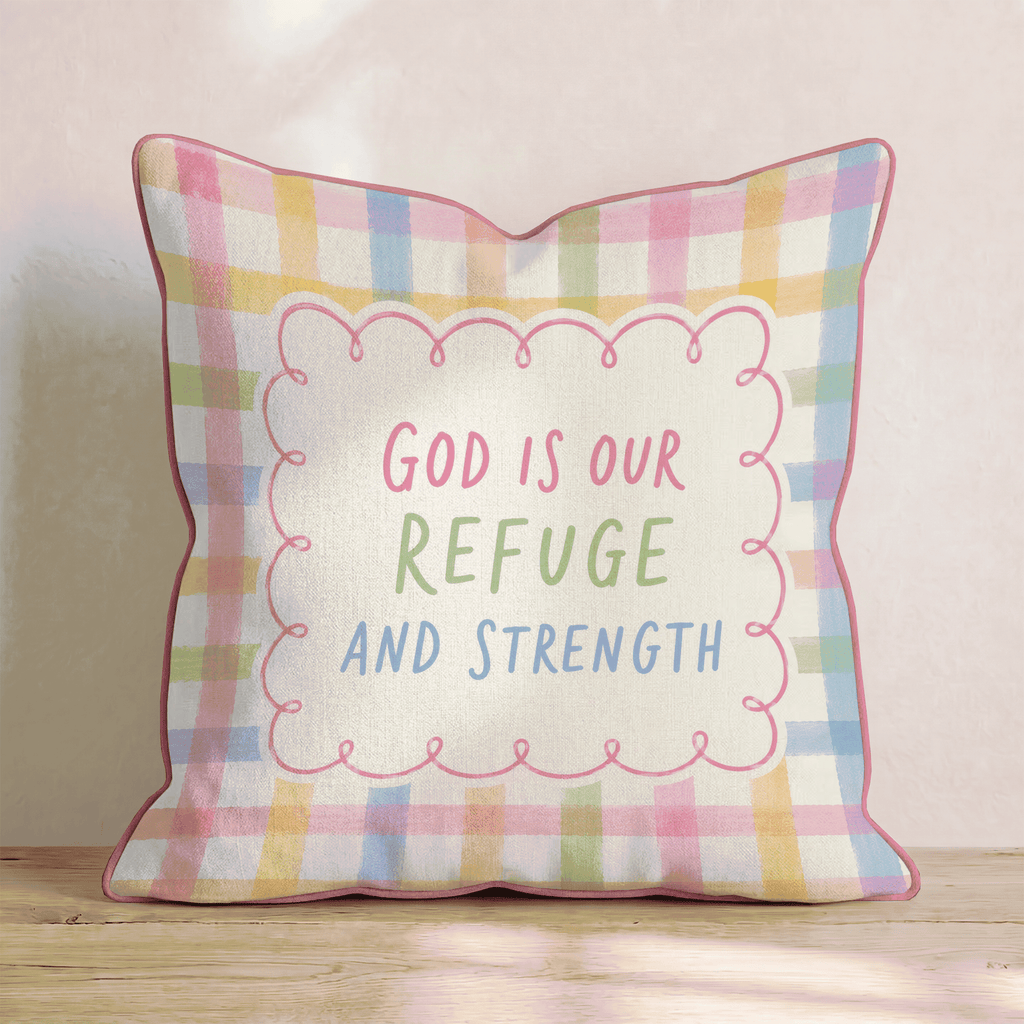 Refuge and Strength Throw Pillow - Hillcroft Home
