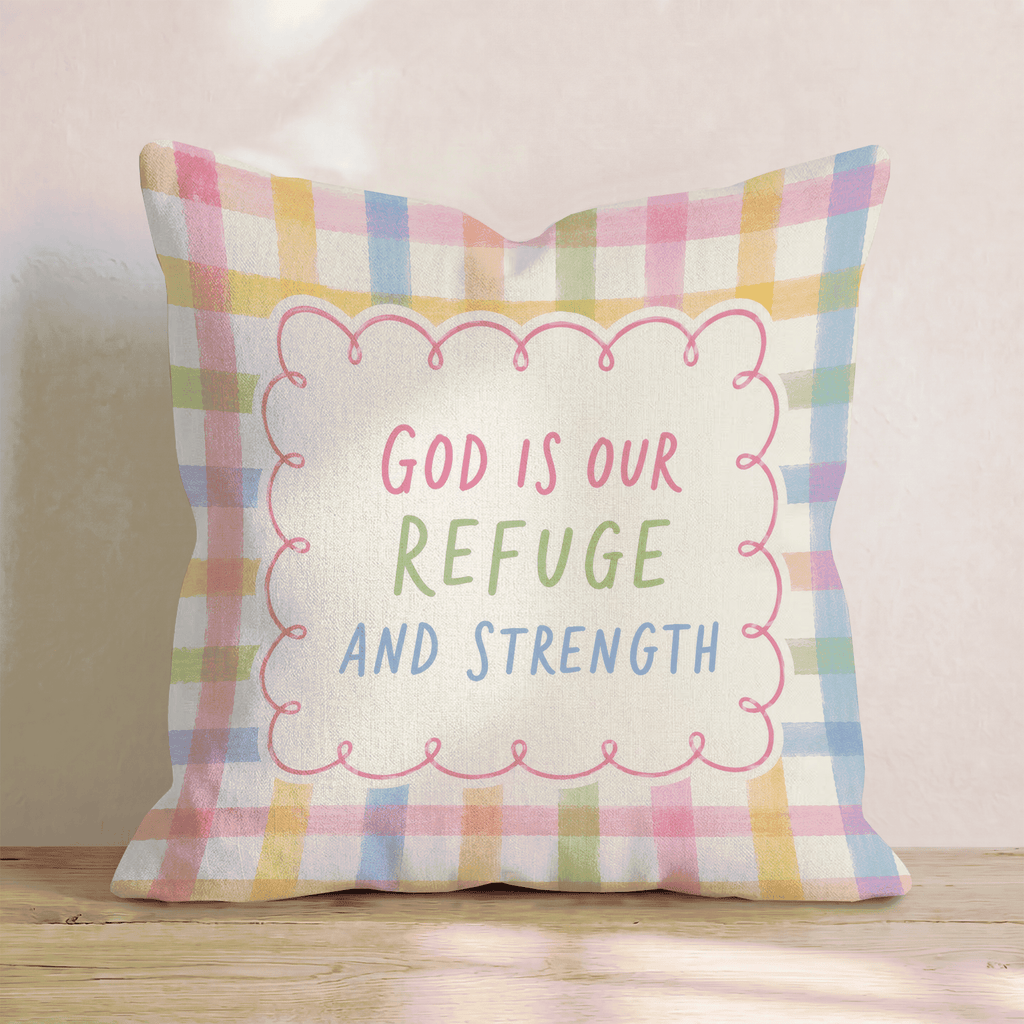 Refuge and Strength Throw Pillow - Hillcroft Home