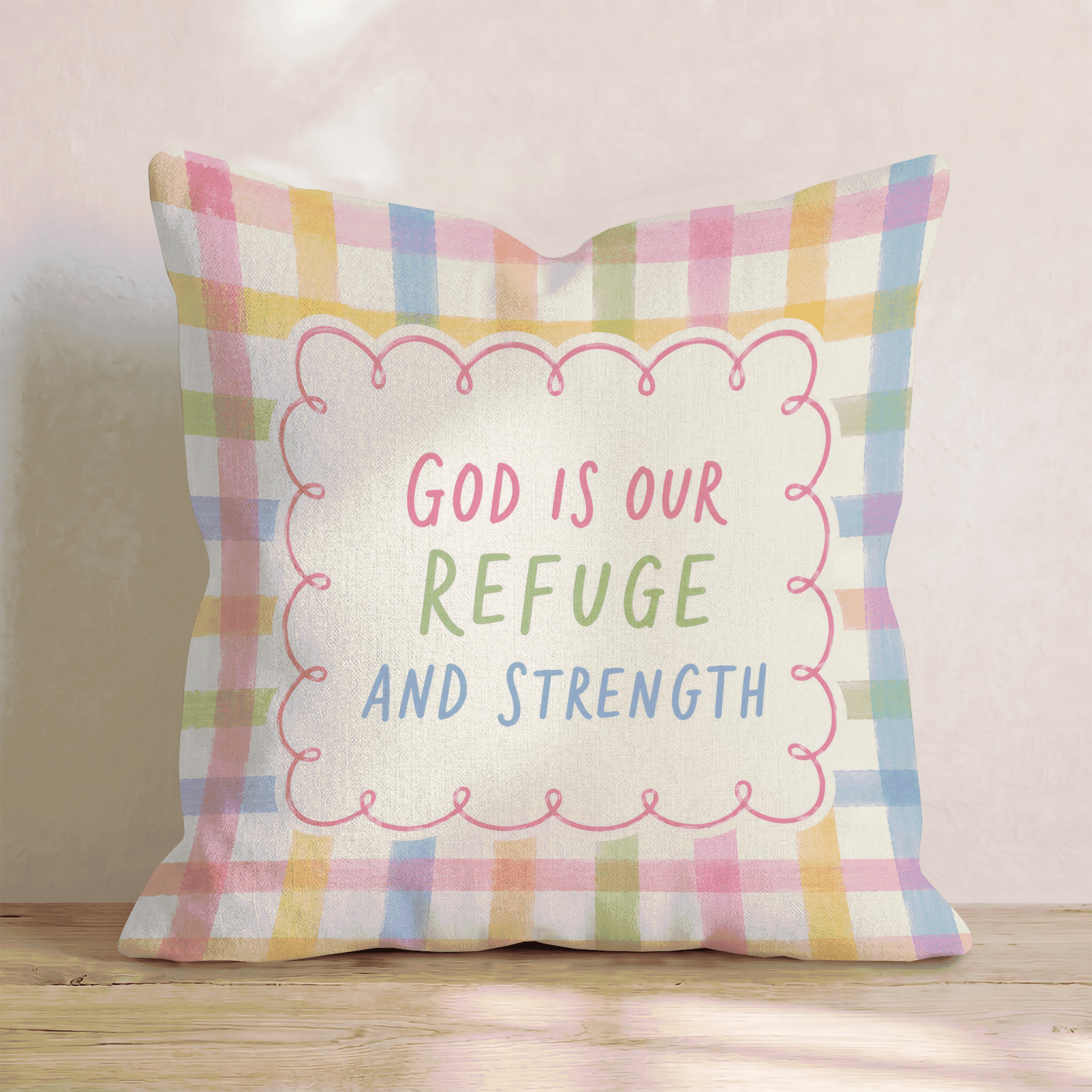 Refuge and Strength Throw Pillow - Hillcroft Home