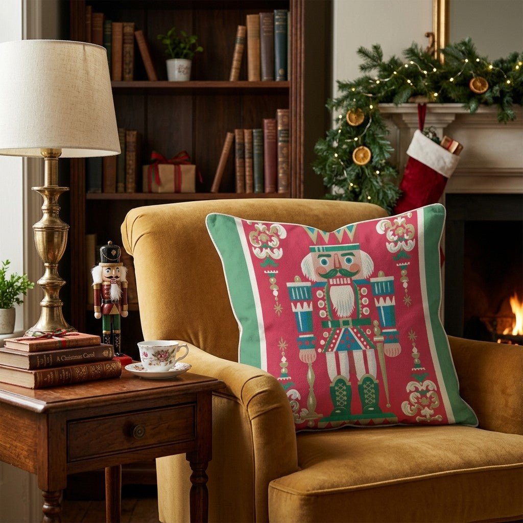 Regal Nutcracker Sentry Throw Pillow - Hillcroft Home