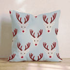 Reindeer Block Print Throw Pillow - Hillcroft Home