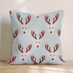 Reindeer Block Print Throw Pillow - Hillcroft Home