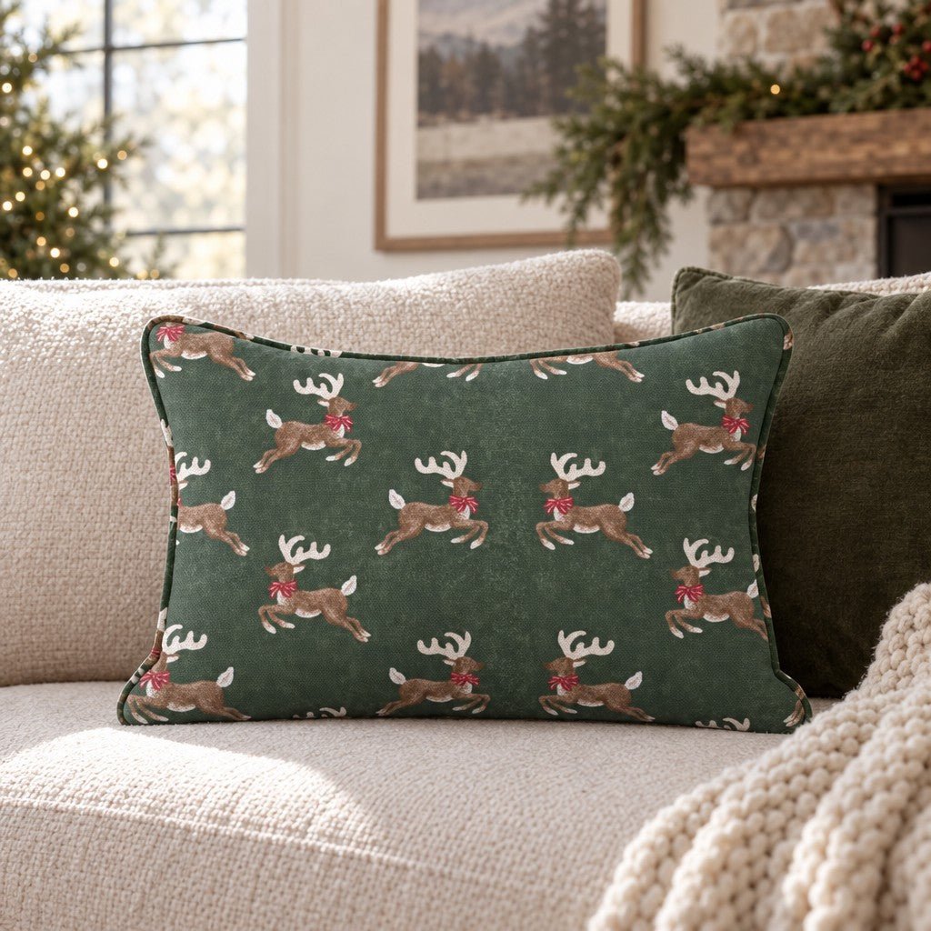 Reindeer Games Throw Pillow throw pillow - Hillcroft Home