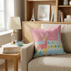 Reindeer In Paris Throw Pillow - Hillcroft Home