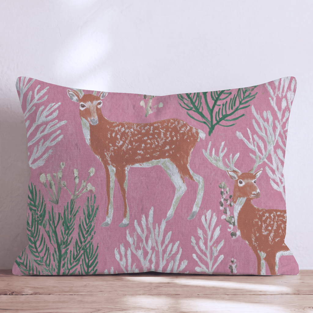 Reindeer In the Wild Throw Pillow - Hillcroft Home