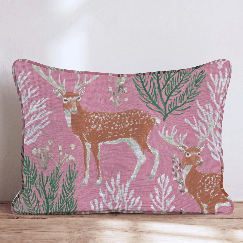 Reindeer In the Wild Throw Pillow - Hillcroft Home