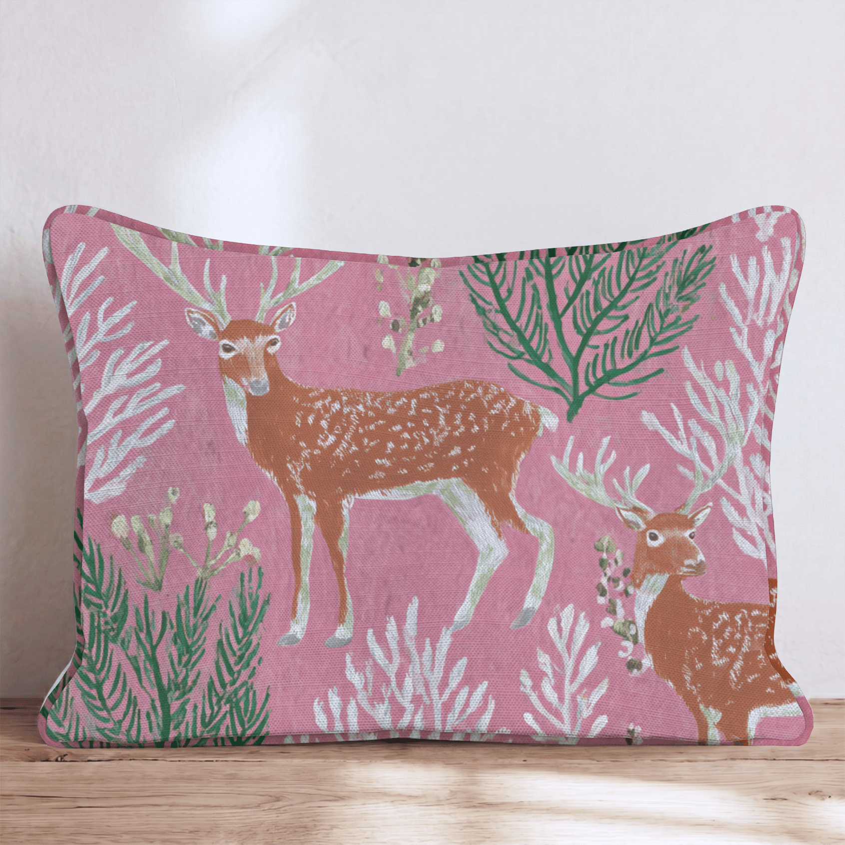 Reindeer In the Wild Throw Pillow - Hillcroft Home