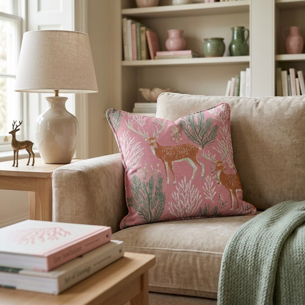 Reindeer In the Wild Throw Pillow - Hillcroft Home