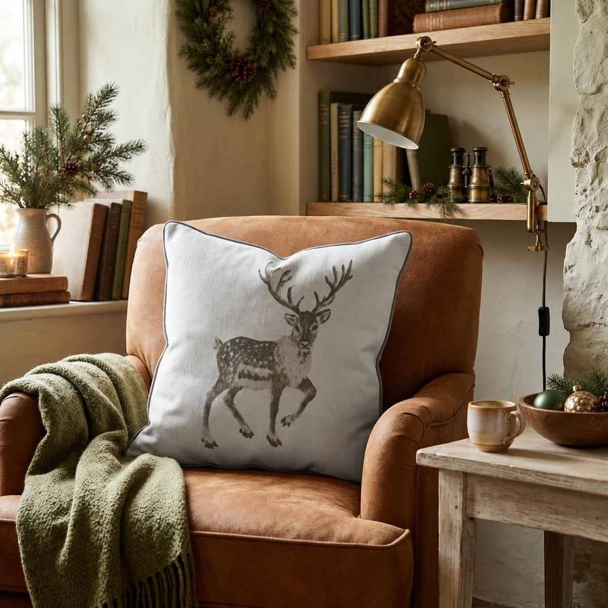 Reindeer Magic Throw Pillow throw pillow - Hillcroft Home
