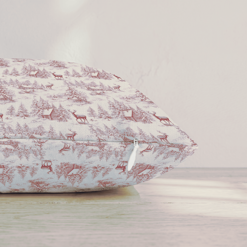 Reindeer Toile Throw Pillow throw pillow - Hillcroft Home