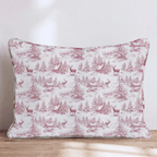 Reindeer Toile Throw Pillow throw pillow - Hillcroft Home