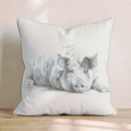 Resting Pig Sketch Throw Pillow - Hillcroft Home