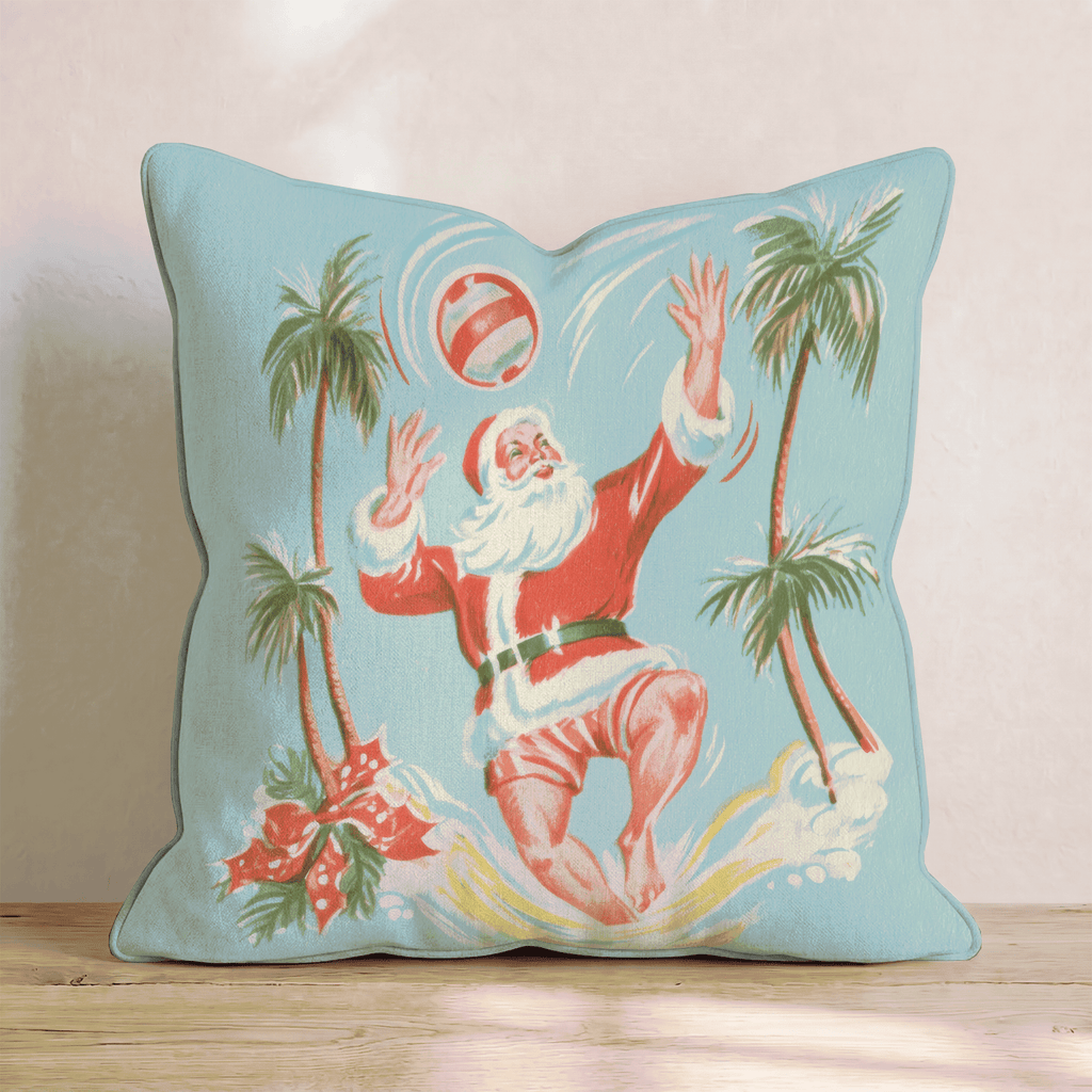 Retro Beach Serve Throw Pillow - Hillcroft Home