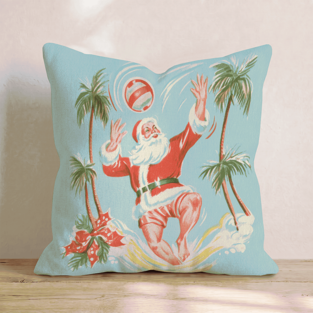 Retro Beach Serve Throw Pillow - Hillcroft Home