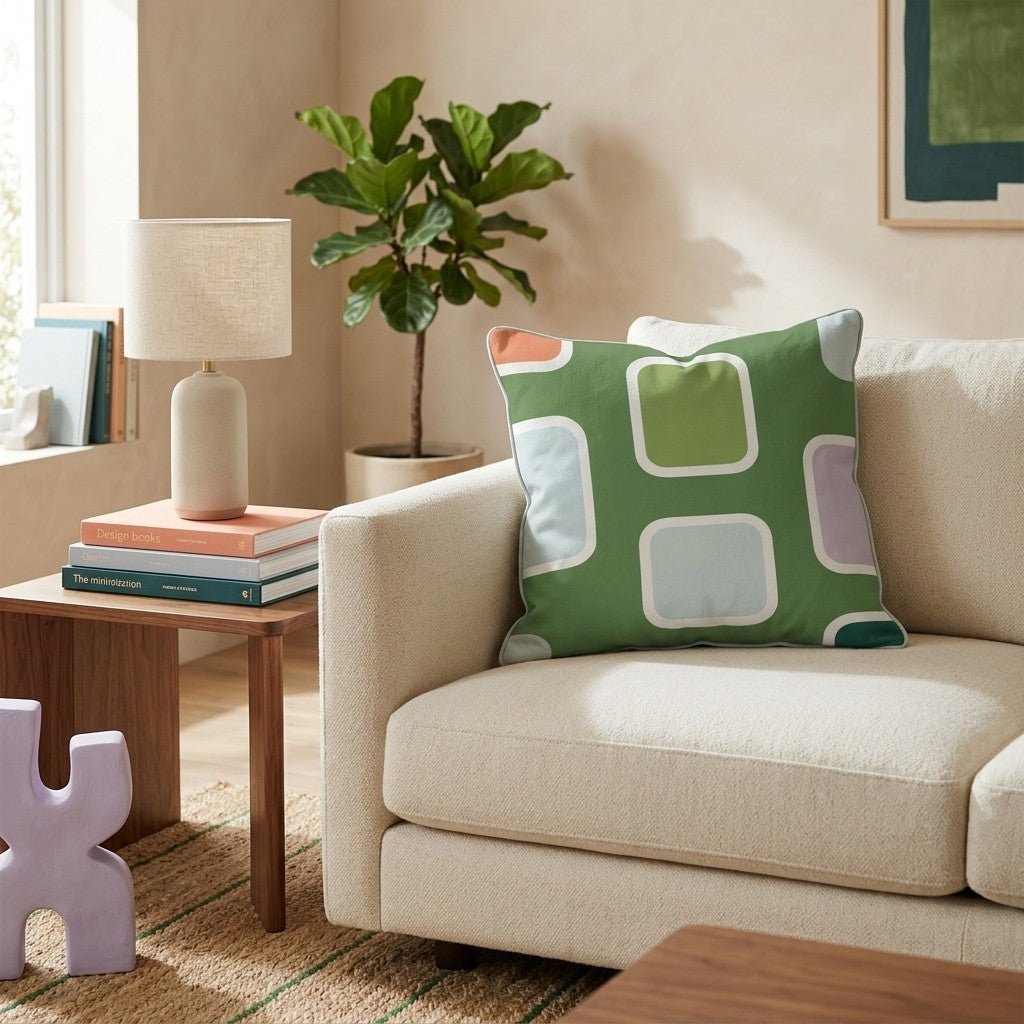 Retro Block Party Throw Pillow - Hillcroft Home