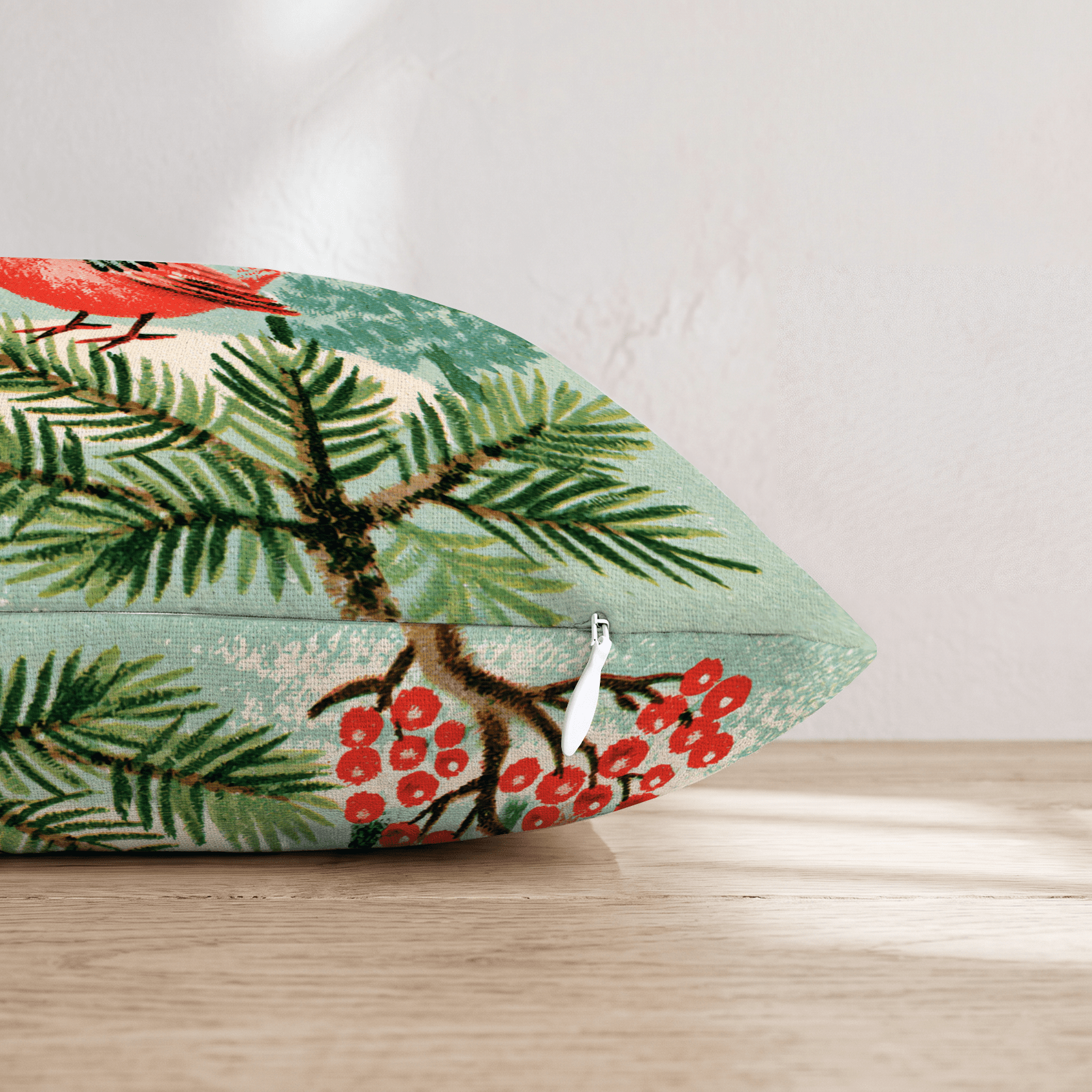 Retro Cardinal Pines Throw Pillow - Hillcroft Home