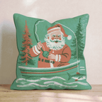 Retro Fisherman Santa Throw Pillow - Hillcroft Home