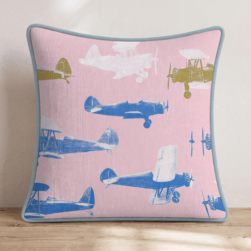 Retro Flying Planes Throw Pillow - Hillcroft Home