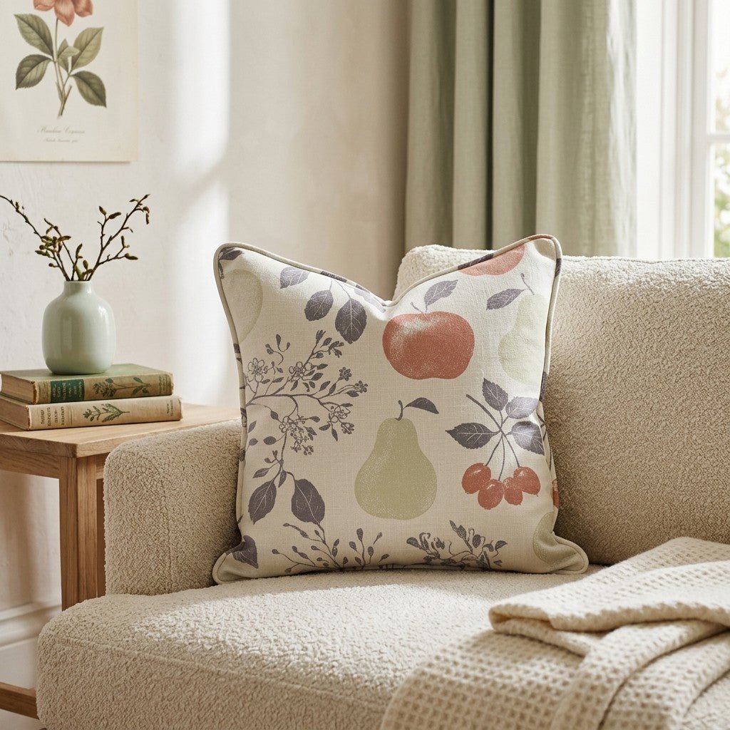 Retro Harvest Stamp Throw Pillow - Hillcroft Home