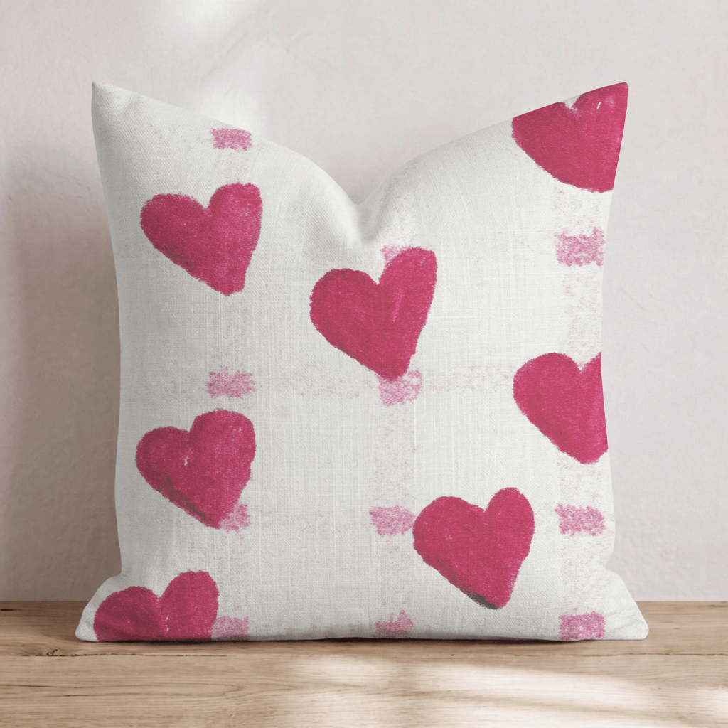 Retro Hearts Throw Pillow - Hillcroft Home