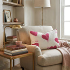 Retro Hearts Throw Pillow - Hillcroft Home