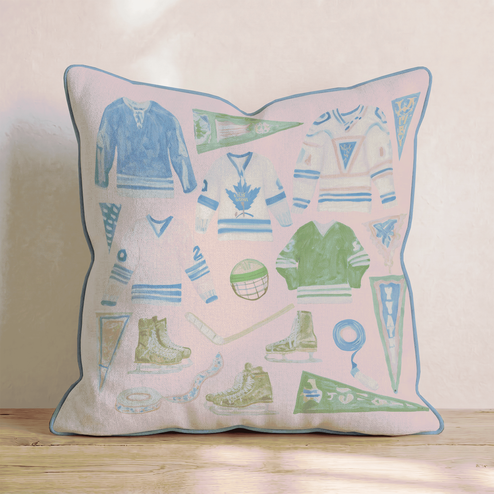 Retro Hockey Throw Pillow - Hillcroft Home