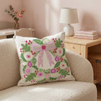Retro Merry Christmas Wreath Throw Pillow - Hillcroft Home