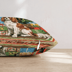 Retro Parlor Cavalier King Charles Spaniel Throw Pillow - Hillcroft Home