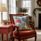 Retro Parlor Cavalier King Charles Spaniel Throw Pillow throw pillow - Hillcroft Home